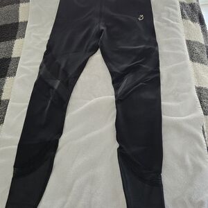 Bloom Black Leggings with White Logo